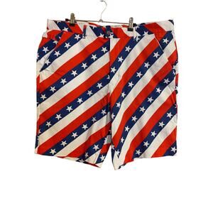 Royal & Awesome Pars & Stripes Golf Shorts Red White Blue Stars Men's Size 42
